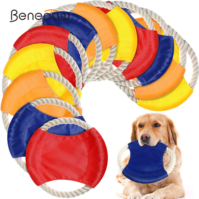 Flying Disc Dog Training Toy - Benepaw Duurzaam Katoen Hond Touw Speelgoed