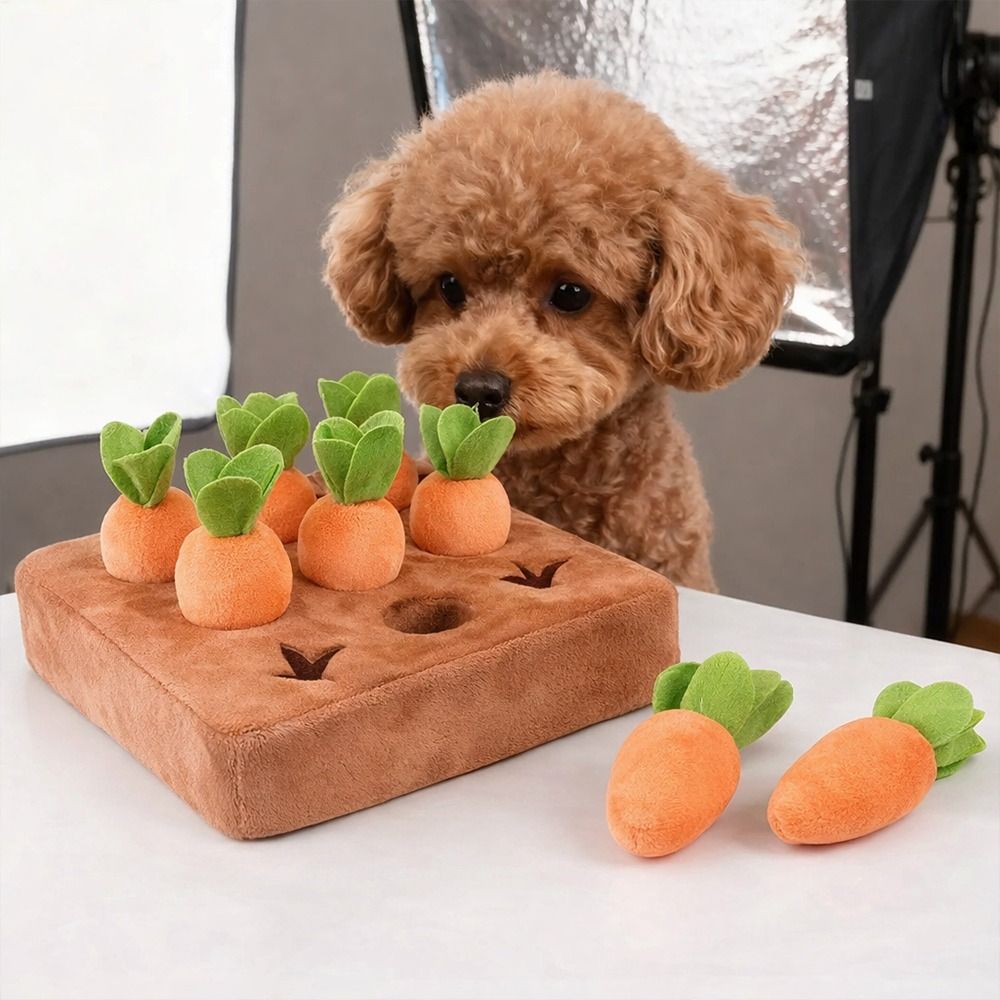 Dog Puzzle Feeder Toy - Stressverlichting Wortel-snuffelmat Verwijderbare wortels Interactief voeren