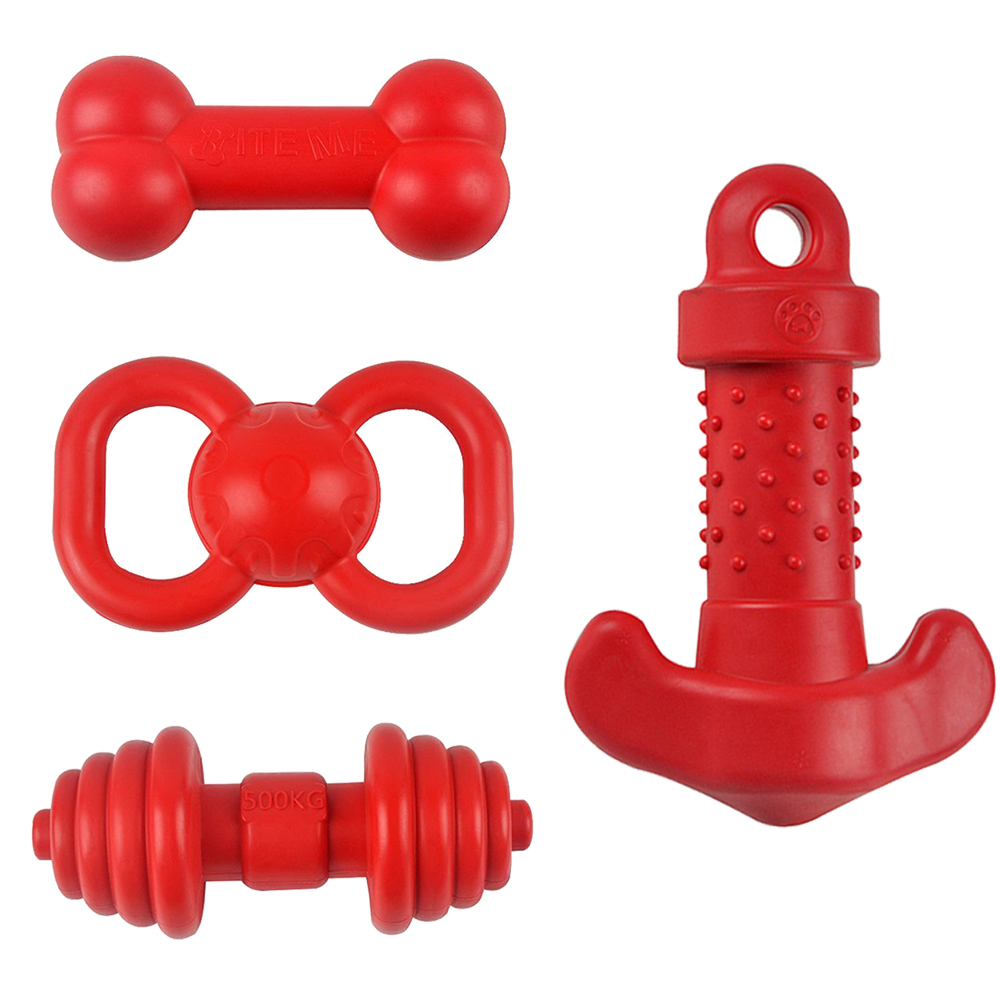 Rood TPR botvormig hondenspeel - Indestructible Dog Chew Toy recensie en prijs