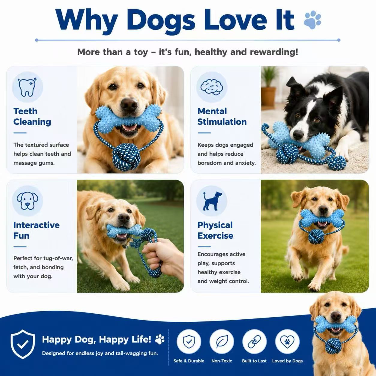 Hondenspeelgoed voor agressiev - Dog Rope Toy Aggressive Chewers recensie en prijs
